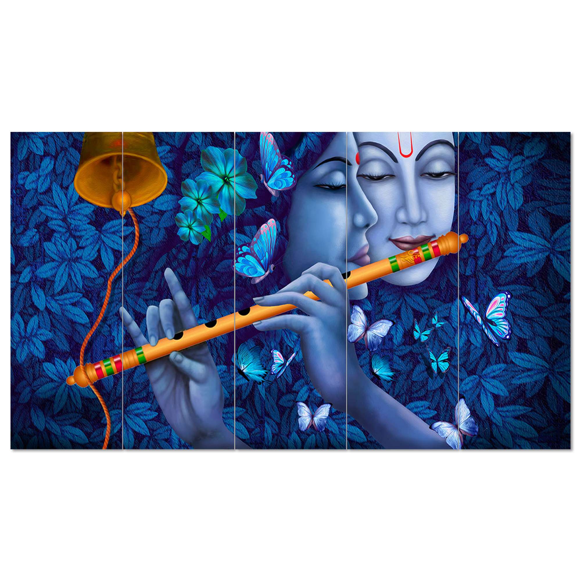 Set Of 5 Wooden Framed Wall Paintings